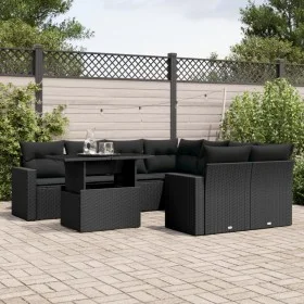 Set de sofás de jardín 8 piezas y cojines ratán sintético negro by vidaXL, Garden sets - Ref: Foro24-3267165, Price: 621,41 €...