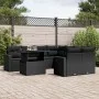 Set de sofás de jardín 8 piezas y cojines ratán sintético negro by vidaXL, Garden sets - Ref: Foro24-3267165, Price: 621,41 €...