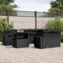 Set de sofás de jardín 8 piezas y cojines ratán sintético negro by vidaXL, Garden sets - Ref: Foro24-3267165, Price: 608,98 €...