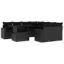 Set de sofás de jardín 8 piezas y cojines ratán sintético negro by vidaXL, Garden sets - Ref: Foro24-3267165, Price: 608,98 €...