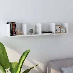 Estante de pared para CD contrachapada blanco 100x18x18 cm de vidaXL, Estantes y estanterías - Ref: Foro24-801319, Precio: 39...