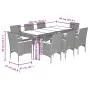 Set comedor jardín 9 pzas cojines ratán sintético vidrio beige de vidaXL, Conjuntos de jardín - Ref: Foro24-3278662, Precio: ...