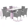 Garten-Essgruppe, 7-teilig, mit Kissen, aus grauem PE-Rattan und Akazienholz. von vidaXL, Gartensets - Ref: Foro24-3278636, P...