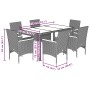 Set de comedor jardín 7 pzas con cojines ratán PE acacia gris by vidaXL, Garden sets - Ref: Foro24-3278636, Price: 587,31 €, ...