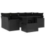 Set de sofás de jardín 7 pzas con cojines ratán sintético negro by vidaXL, Garden sets - Ref: Foro24-3267125, Price: 506,31 €...