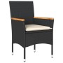 Set de comedor jardín 3 pzas con cojines ratán PE acacia negro by vidaXL, Garden sets - Ref: Foro24-3278697, Price: 197,27 €,...
