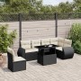 Set de sofás de jardín 7 pzas con cojines ratán sintético negro by vidaXL, Garden sets - Ref: Foro24-3268566, Price: 455,75 €...