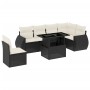 Set de sofás de jardín 7 pzas con cojines ratán sintético negro by vidaXL, Garden sets - Ref: Foro24-3268566, Price: 455,75 €...