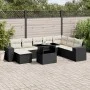 Set de sofás de jardín 8 piezas y cojines ratán sintético negro by vidaXL, Garden sets - Ref: Foro24-3269356, Price: 577,70 €...