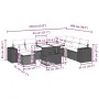 Set de sofás de jardín 8 piezas y cojines ratán sintético negro by vidaXL, Garden sets - Ref: Foro24-3269356, Price: 577,70 €...