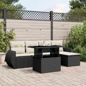 Set de sofás de jardín 6 piezas y cojines ratán sintético negro by vidaXL, Garden sets - Ref: Foro24-3268496, Price: 410,71 €...