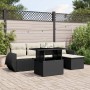 Set de sofás de jardín 6 piezas y cojines ratán sintético negro by vidaXL, Garden sets - Ref: Foro24-3268496, Price: 387,64 €...