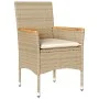 Garten-Essgruppe, 3-teilig, mit synthetischem Rattan, beigen Kissen und Glasplatte. von vidaXL, Gartensets - Ref: Foro24-3278...
