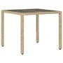 Garten-Essgruppe, 3-teilig, mit synthetischem Rattan, beigen Kissen und Glasplatte. von vidaXL, Gartensets - Ref: Foro24-3278...