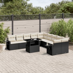 Set de sofás de jardín 11 pzas y cojines ratán sintético negro by vidaXL, Garden sets - Ref: Foro24-3268166, Price: 647,08 €,...