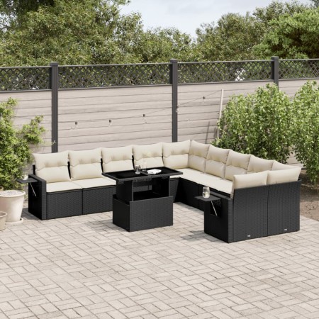 Set de sofás de jardín 11 pzas y cojines ratán sintético negro by vidaXL, Garden sets - Ref: Foro24-3268166, Price: 647,08 €,...