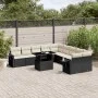 Gartensofagarnitur 11-teilig mit schwarzen Kissen aus synthetischem Rattan von vidaXL, Gartensets - Ref: Foro24-3268166, Prei...