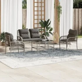 Set de sofás de jardín 4 pzas y cojines ratán sintético gris by vidaXL, Garden sets - Ref: Foro24-368729, Price: 358,27 €, Di...