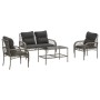 Set de sofás de jardín 4 pzas y cojines ratán sintético gris by vidaXL, Garden sets - Ref: Foro24-368729, Price: 297,12 €, Di...