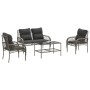Set de sofás de jardín 4 pzas y cojines ratán sintético gris by vidaXL, Garden sets - Ref: Foro24-368729, Price: 297,12 €, Di...
