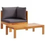 Sofás de jardín 2 pzas con cojines madera maciza acacia by vidaXL, Modular outdoor sofas - Ref: Foro24-367632, Price: 199,18 ...