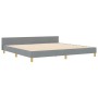 Estructura de cama con cabecera Gris claro 200 x 200 cm tela