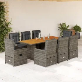 Set comedor jardín 9 pzas y cojines ratán sintético gris by vidaXL, Garden sets - Ref: Foro24-3262786, Price: 1,00 €, Discoun...