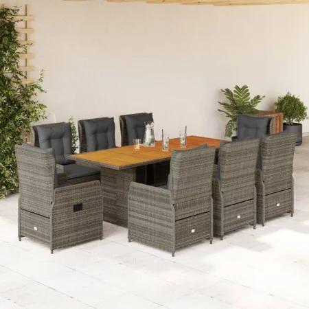 Set comedor jardín 9 pzas y cojines ratán sintético gris by vidaXL, Garden sets - Ref: Foro24-3262786, Price: 1,00 €, Discoun...