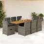 Set comedor jardín 9 pzas y cojines ratán sintético gris by vidaXL, Garden sets - Ref: Foro24-3262786, Price: 1,00 €, Discoun...