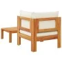 Gartensofas 2-teilig mit massiven Akazienholzrahmen und Kissen. von vidaXL, Modulare Sofas für den Außenbereich - Ref: Foro24...