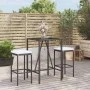 Mesa y taburetes altos jardín 3 piezas y cojines ratán PE negro by vidaXL, Garden sets - Ref: Foro24-3187631, Price: 170,45 €...