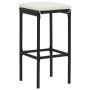 Mesa y taburetes altos jardín 3 piezas y cojines ratán PE negro by vidaXL, Garden sets - Ref: Foro24-3187631, Price: 175,45 €...