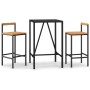 Mesa bar y taburetes jardín 3 pzas madera acacia ratán PE negro von vidaXL, Gartensets - Ref: Foro24-3187690, Preis: 199,90 €...