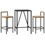 Mesa bar y taburetes jardín 3 pzas madera acacia ratán PE negro von vidaXL, Gartensets - Ref: Foro24-3187690, Preis: 199,90 €...