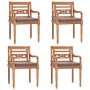 Garden dining set 5 pieces with dark gray teak wood cushions by vidaXL, Garden sets - Ref: Foro24-3155981, Price: 639,70 €, D...
