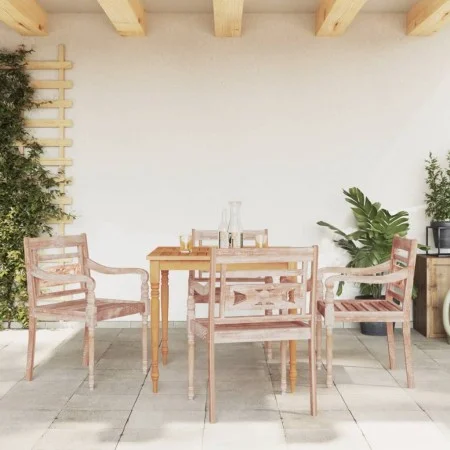 Sillas Batavia 4 uds madera maciza de teca encalada by vidaXL, Garden chairs - Ref: Foro24-3155988, Price: 438,18 €, Discount: %