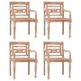 Sillas Batavia 4 uds madera maciza de teca encalada von vidaXL, Gartenstühle - Ref: Foro24-3155988, Preis: 438,18 €, Rabatt: %