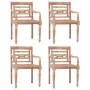 Sillas Batavia 4 uds madera maciza de teca encalada by vidaXL, Garden chairs - Ref: Foro24-3155988, Price: 438,18 €, Discount: %
