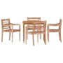 Sillas Batavia 4 uds madera maciza de teca encalada by vidaXL, Garden chairs - Ref: Foro24-3155988, Price: 438,18 €, Discount: %