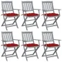 Sillas de jardín plegables 6 uds cojines madera maciza acacia von vidaXL, Gartenstühle - Ref: Foro24-3065428, Preis: 291,48 €...