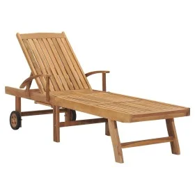 Tumbona de madera maciza de teca de vidaXL, Tumbonas - Ref: Foro24-48015, Precio: 267,35 €, Descuento: %