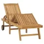 Tumbona de madera maciza de teca de vidaXL, Tumbonas - Ref: Foro24-48015, Precio: 267,35 €, Descuento: %