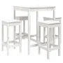 Set de mesa y taburetes altos jardín 5 pzas madera pino blanco de vidaXL, Conjuntos de jardín - Ref: Foro24-3154731, Precio: ...