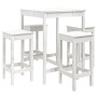 Set de mesa y taburetes altos jardín 5 pzas madera pino blanco von vidaXL, Gartensets - Ref: Foro24-3154731, Preis: 324,66 €,...