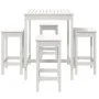 Set de mesa y taburetes altos jardín 5 pzas madera pino blanco de vidaXL, Conjuntos de jardín - Ref: Foro24-3154731, Precio: ...