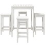 Set de mesa y taburetes altos jardín 5 pzas madera pino blanco von vidaXL, Gartensets - Ref: Foro24-3154731, Preis: 324,66 €,...