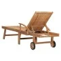 Tumbona de madera maciza de teca de vidaXL, Tumbonas - Ref: Foro24-48015, Precio: 267,35 €, Descuento: %