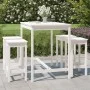 Set de mesa y taburetes altos jardín 5 pzas madera pino blanco by vidaXL, Garden sets - Ref: Foro24-3154746, Price: 351,43 €,...