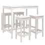 Set de mesa y taburetes altos jardín 5 pzas madera pino blanco by vidaXL, Garden sets - Ref: Foro24-3154746, Price: 351,43 €,...