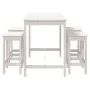Set de mesa y taburetes altos jardín 5 pzas madera pino blanco by vidaXL, Garden sets - Ref: Foro24-3154746, Price: 351,43 €,...